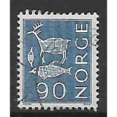 NORWAY 1962 RUNIC DRAWINGS 90 ORE BLUE SG540B FINE USED#2