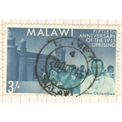 Malawi 1965 - 3/- greenish olive/multicoloured - Chilembwe - used