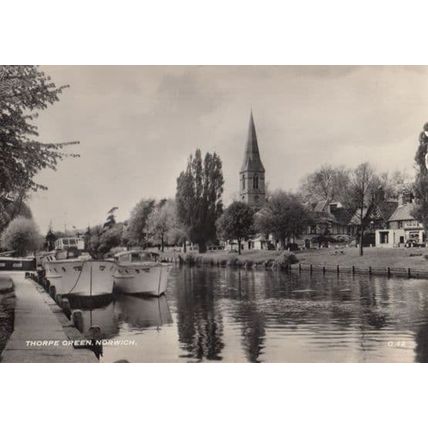 Thorpe Green Riverside Norwich 1950s Real Photo Postcard