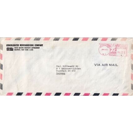United States 1970 Consolidated Merchandising Co.Flushing NY-Germany Cover VGC