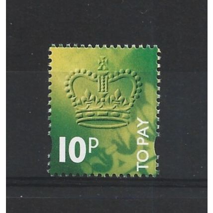 GB.Postage Due.D105 10p Yellow,Emerald and Black.Mounted Mint.Aug25