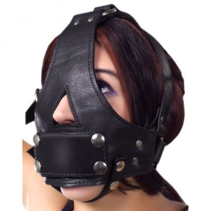 Strict Leather Bishop Head Harness w Removable Ball Gag Bondage S&M Mask BDSM !!