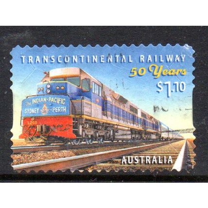 AUSTRALIA: 2020, $1.10 CONTINENTAL RAILWAY, USED SELF-ADHESIVE STAMP. 193/218