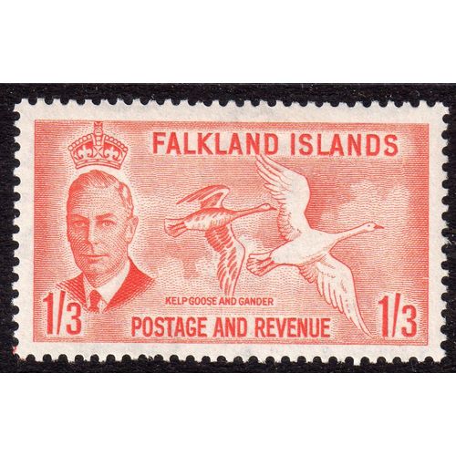 FALKLAND ISLANDS Sg181 1952 1s3d ORANGE FINE LIGHTLY M/ MINT (G222)