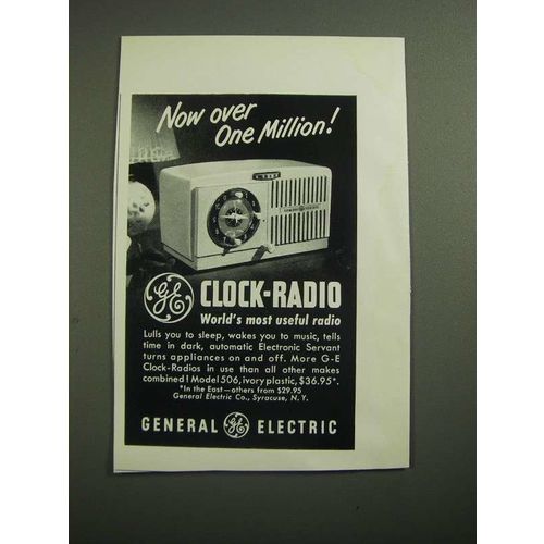1950 General Electric Model 506 Clock-Radio Ad - Now Over One Million