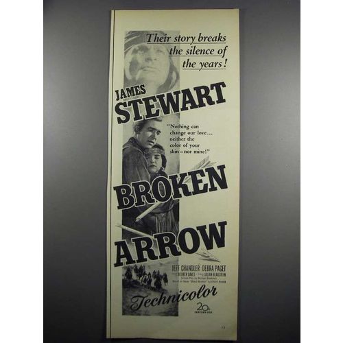 1950 Broken Arrow Movie Ad - James Stewart