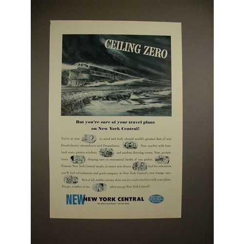 1950 New York Central Train Ad - Ceiling Zero
