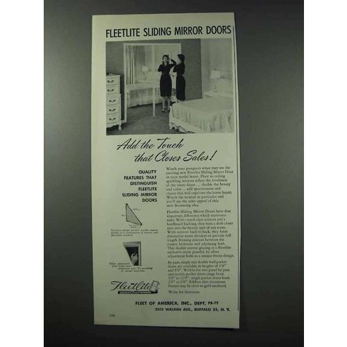 1959 Fleetlite Sliding Mirror Doors Ad - Add the Touch