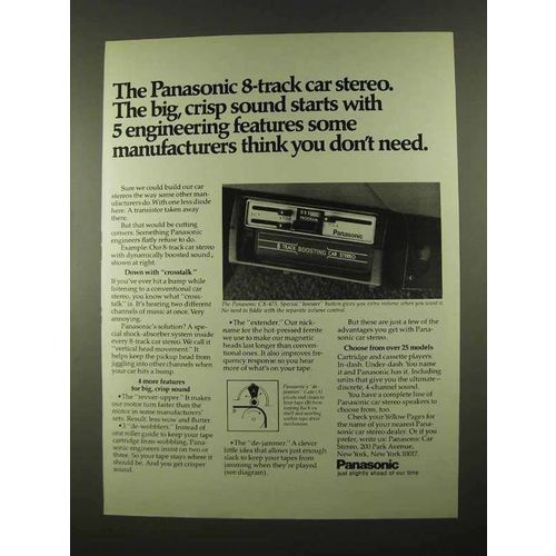 1974 Panasonic CX-475 8-Track Car Stereo Ad - Crisp
