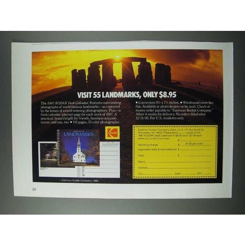 1986 Kodak Photography Ad - Visit 55 Landmarks, Only $8.95