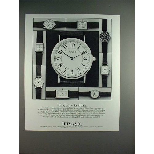 1986 Tiffany & Co. Classic Quartz Watch Ad!