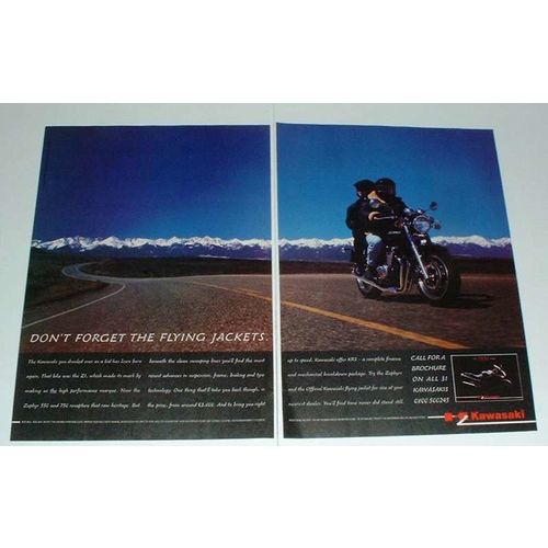 1992 Kawasaki Zephyr Motorcycle Ad - Flying Jackets