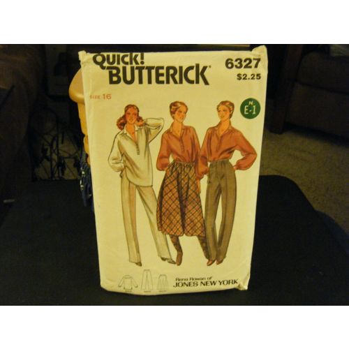 Butterick 6327 Misses Top, Skirt & Pants Pattern - Size 16 Bust 38 Waist 30