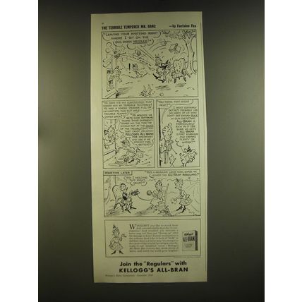 1939 Kellogg's All-Bran Cereal Ad - The terrible tempered Mr. Bang