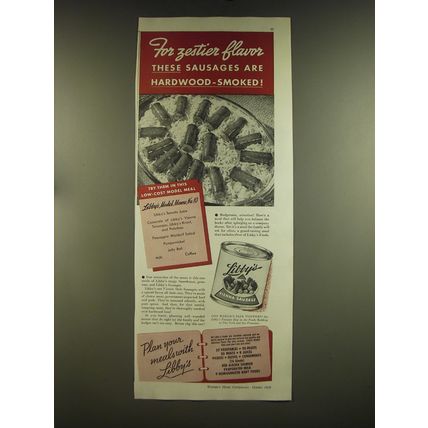 1939 Libby's Vienna Sausage Ad - For zestier flavor sausages hardwood smoked