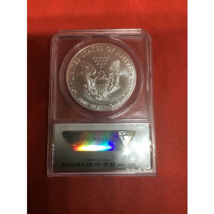 2016 W BURNISHED SILVER EAGLE ANACS SP70 '30TH ANNIVERSARY' LETTERED EDGE