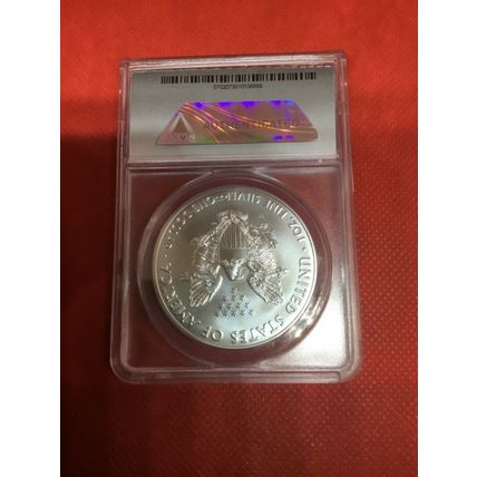 2016 W BURNISHED SILVER EAGLE ANACS SP70 '30TH ANNIVERSARY' LETTERED EDGE