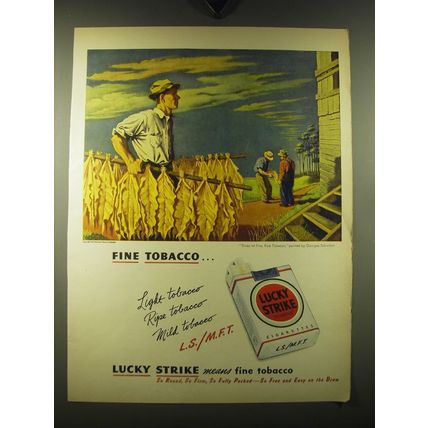 1947 Lucky Strike Cigarettes Ad - art by Georges Schreiber