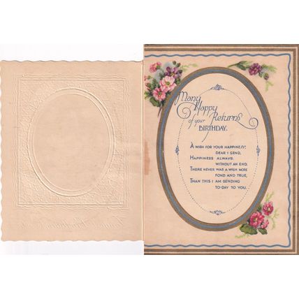 Vintage Birthday Card - Fondest Birthday Wishes - Bunch of Flowers