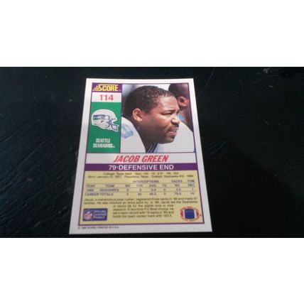 1990 Score Football Card # 114 Jacob Green Excellent-Mint (6) Seattle Seahawks