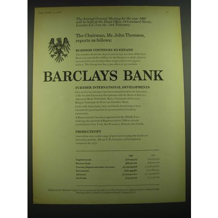 1968 Barclays Bank Ad - The Annual General Meeting