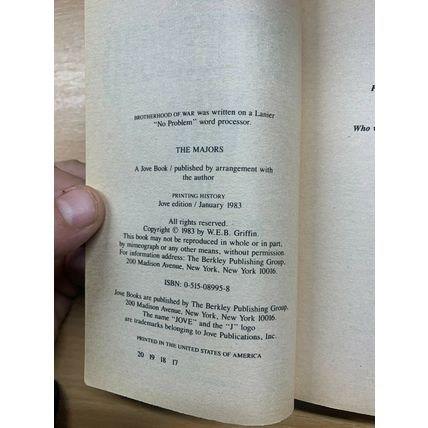1983 W.E.B GRIFFIN "THE MAJORS" BROTHERHOOD OF WAR BOOK III USA PB BOOK (P3)