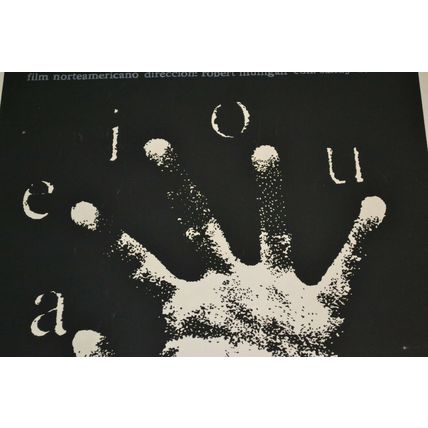 Cuban SILKSCREEN movie poster.Up the down staircase American film.Literacy art