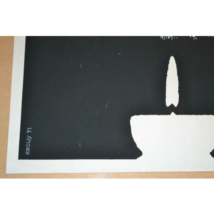 Cuban SILKSCREEN movie poster.Up the down staircase American film.Literacy art