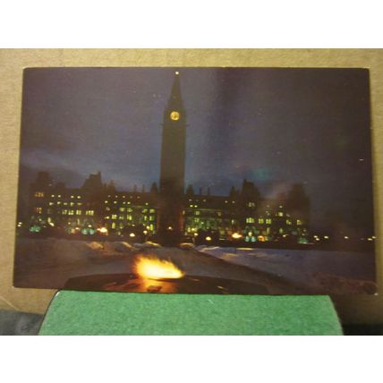 THE PEACE TOWER AT NIGHT , OTTAWA, CANADA unused postcard =