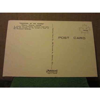 CHANGING THE GUARDS, OTTAWA, CANADA unused postcard /
