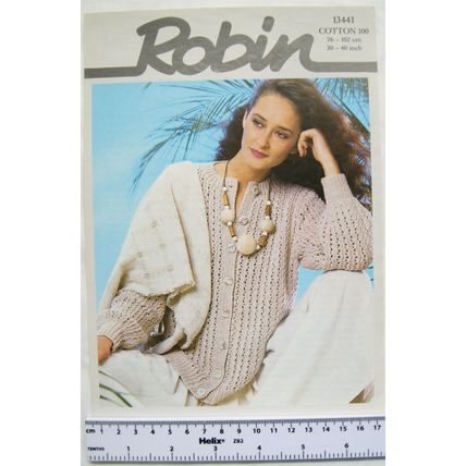 Vintage: Robin 13441 lacy cardigan, cotton