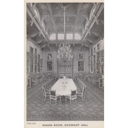 The Dining Room Knowsley Hall Lancashire Old Postcard