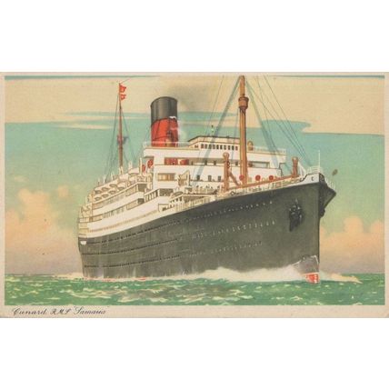 HMS Samaria Antique Cunard Lines Ship Postcard