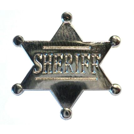 Metal SHERIFF Western Wild West Cowboys & Indians Law Enforcement Badge 25mm New