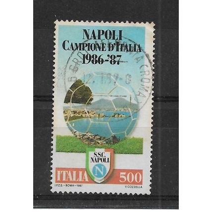 Italy.S.S.C. Naples,National Football Champion,1986-87 stamp.Fine Used.Sept22
