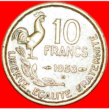 COCK (1950-1959): FRANCE★ 10 FRANCS 1953B!★LOW START★NO RESERVE