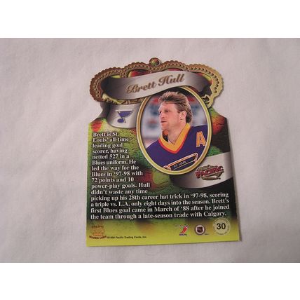 Brett Hull 1998/99 Pacific GOLD CROWN DIE CUT NO. 30