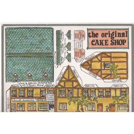 Build A Cake Shop Bakery Novelty Rare 1970s Cut Out Postcard