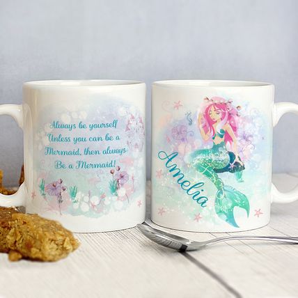 Mermaid mug for daughter children girlfriend happy birthday congratulations