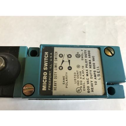 NEW MICRO SWITCH LSEIA HEAVY DUTY LIMIT SWITCH 10 AMPS 600VAC,AC