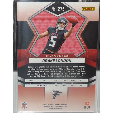 2022 Mosaic DRAKE LONDON (Falcons) NFL Debut Rookie Card #275