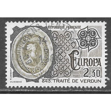 FRANCE 1982 VERDUN TREATY SEAL CEPT EUROPA 2.20Fr USED CDS