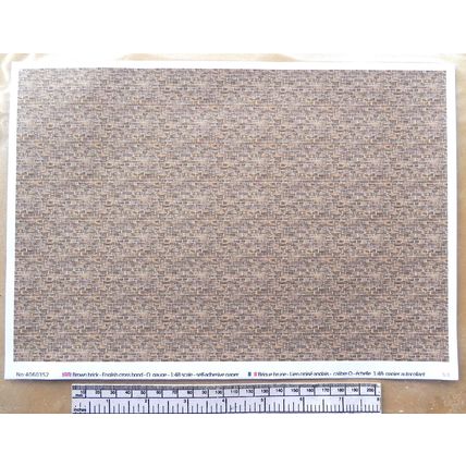 Papier autocollant brun brique pour O gauge - échelle 1:48 - feuille A4