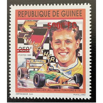 Guinée 2009 Mi. 6739 surchargé Formule 1 Michael Schumacher Benetton-Ford Formel