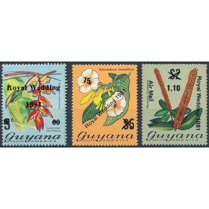 Royal Wedding surch - Guyana 1981 - MNH - SG 841/3