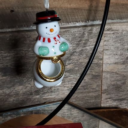 1997 Hallmark Keepsake Ornament - Snowman Porcelain Hinged Box.