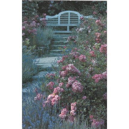 Roses and Lavender Pashley Manor Sussex Postcard posted 1996 creased