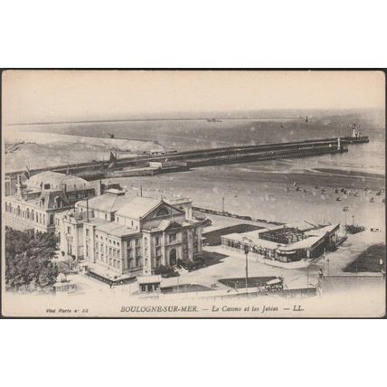 Le Casino et les Jetées, Boulogne-sur-Mer, c.1915 - Lévy CPA LL88