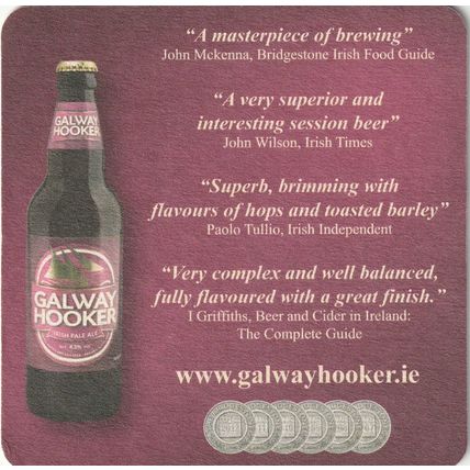 BEER MAT - GALWAY HOOKER BREWERY (IRELAND)- IRISH PALE ALE - (Cat No 005)-(2013)