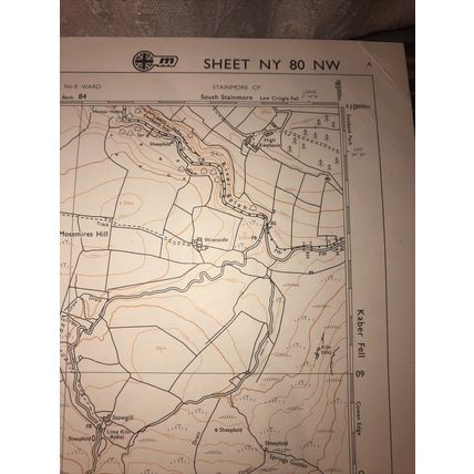 OS map 1:10000 Cumbria. Sheet NY 49 SW 1978 Hartley Fell, Winton Fell, Dukerdale